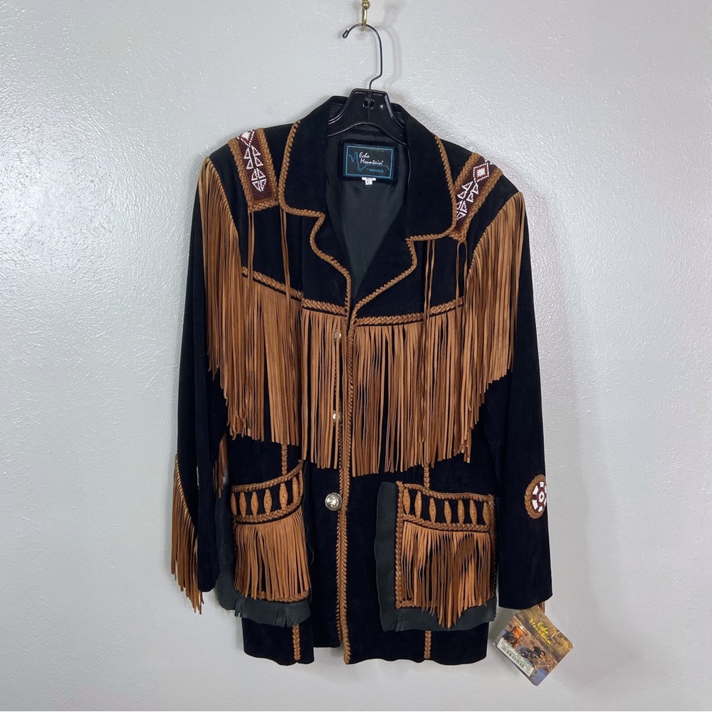 NWT Echo Mountain by Arturo Western Suede/Leather Fringe Chambers Jacket